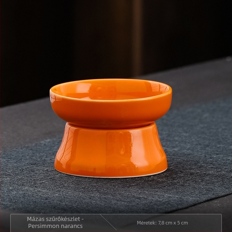 Fehér porcelánból készült teáskészlet kiegyenlítő pohárral a hagyományos kínai tea ceremóniához, 230 ml