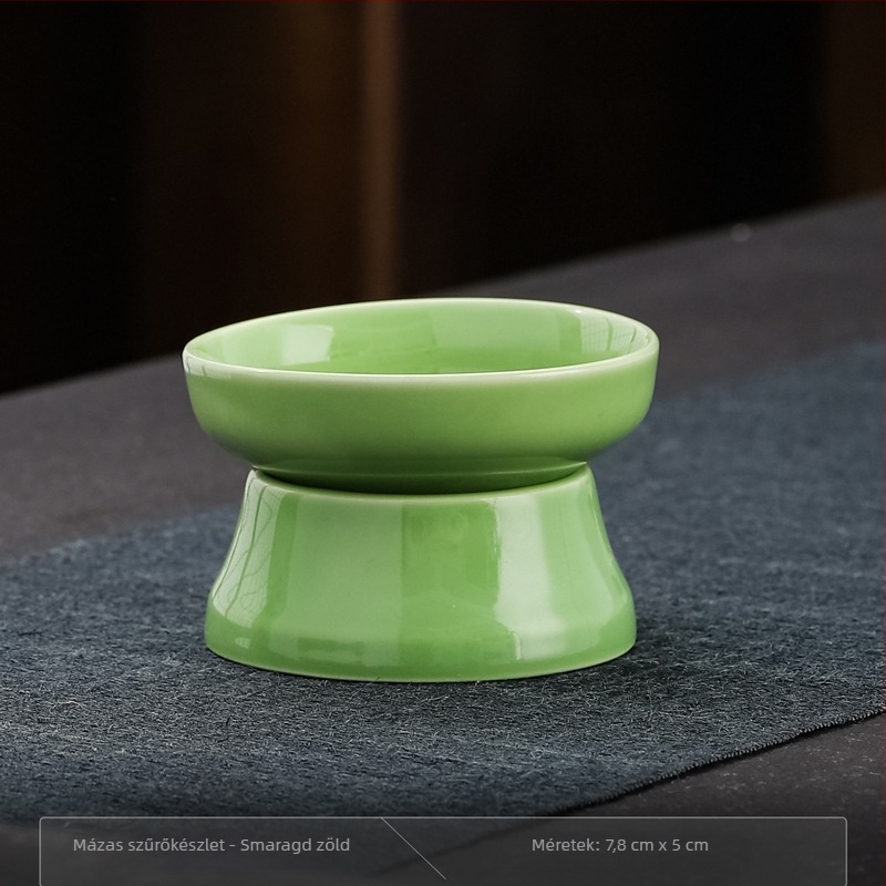 Fehér porcelánból készült teáskészlet kiegyenlítő pohárral a hagyományos kínai tea ceremóniához, 230 ml