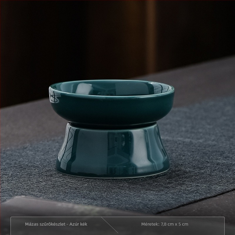 Fehér porcelánból készült teáskészlet kiegyenlítő pohárral a hagyományos kínai tea ceremóniához, 230 ml