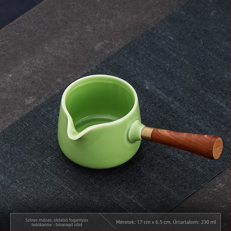 Fehér porcelánból készült teáskészlet kiegyenlítő pohárral a hagyományos kínai tea ceremóniához, 230 ml