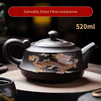 Hő hatására színt váltó lila agyag teáskanna, mesterien kézzel készített Fengming-főnix teáskanna, nagy kapacitású, otthoni használatra és ajándékba.