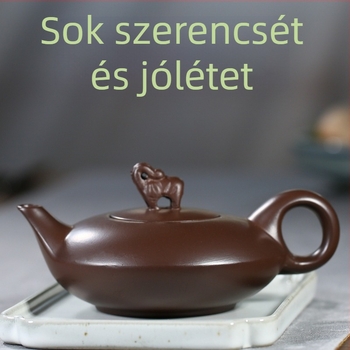 Yixing lila homokagyagból készült elefánt teáskanna — ajándékkészlet, kézzel festett