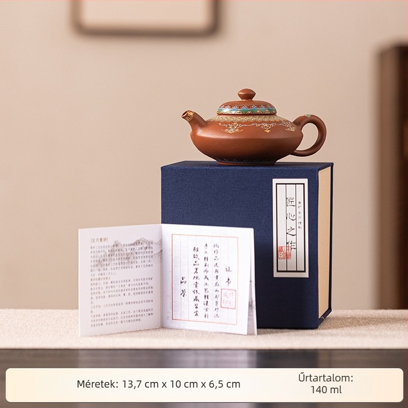 Lila agyag teáskanna, kis méretű, Dunhuang-stílusú, otthoni használatra, kompakt kapacitás, alkalmas üzleti ajándéknak