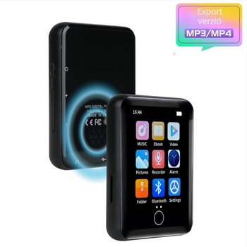 Fém MP3 lejátszó Bluetooth-tal, 2,4 colos érintőképernyővel, MP4-lejátszás, veszteségmentes hangzás, TF-kártya támogatás, külső hangszóró