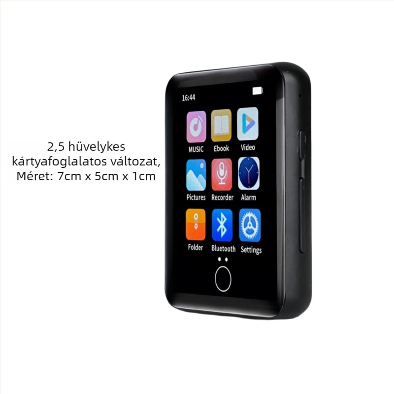 Fém MP3 lejátszó Bluetooth-tal, 2,4 colos érintőképernyővel, MP4-lejátszás, veszteségmentes hangzás, TF-kártya támogatás, külső hangszóró