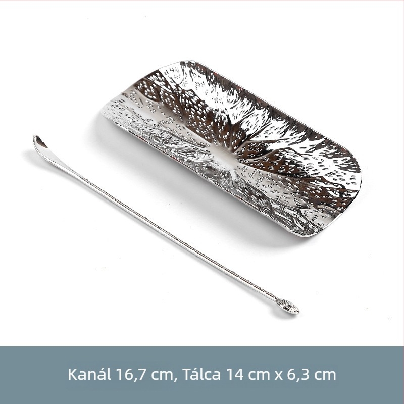 Gongfu teaceremónia eszközei: teáskanál-készlet, teáskanál, teacsipesz és rézötvözet művészeti kiegészítők réz színben