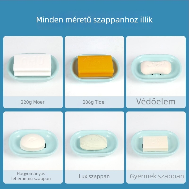 Camellia nagy műanyag szappantartó doboz drenázs funkcióval, fürdőszobába