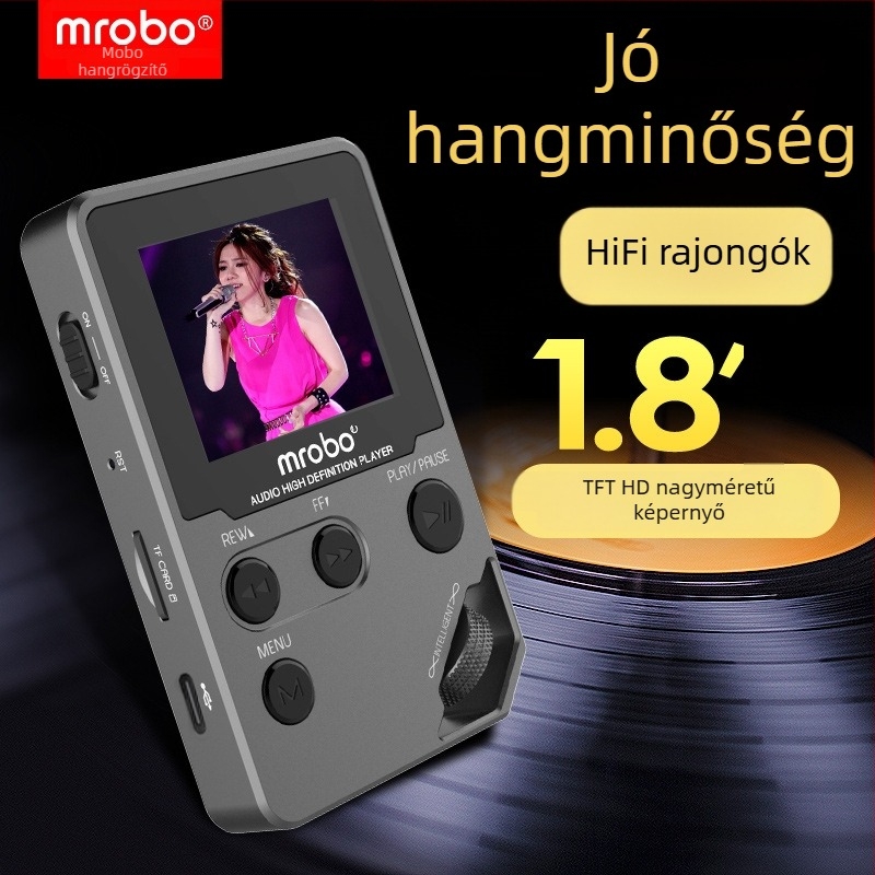 Mrobo C5 Lossless HiFi Bluetooth Zenei Walkman, MP3, Angol hallgatási ismétlő