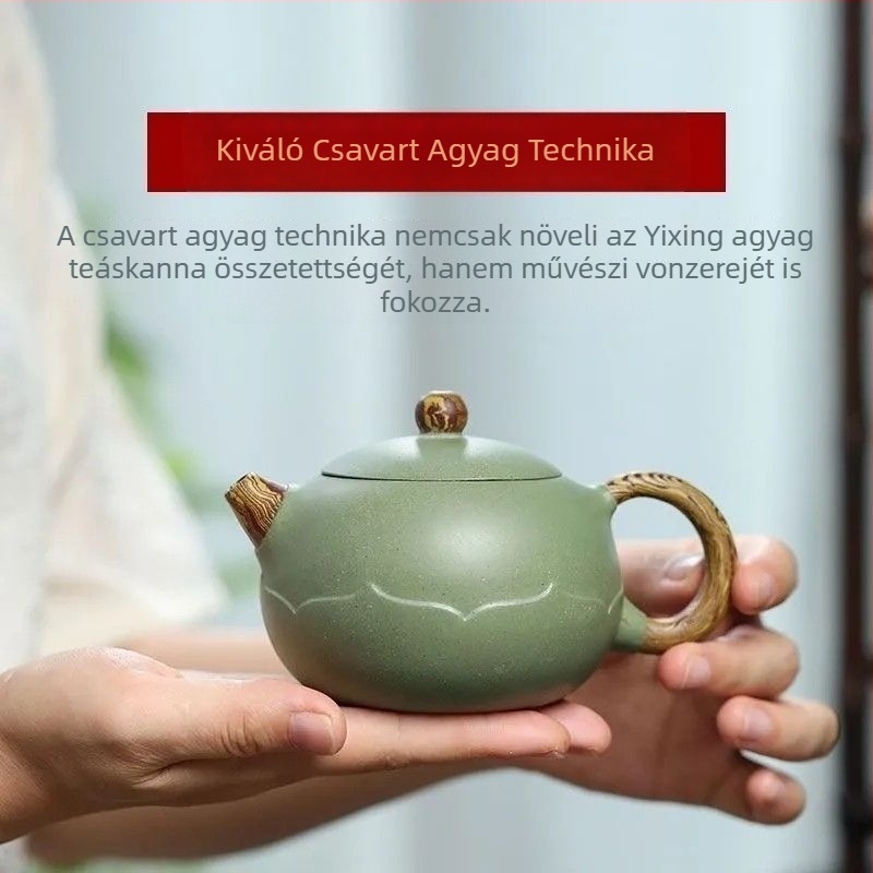 Autentikus Xishi teáskanna lila agyagból, lotus motívummal, otthoni Kung Fu teáskészlet