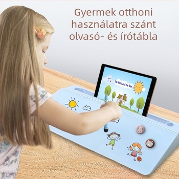 Edzett üveg íróasztali fehér tábla mágneses felülettel, gyerekeknek, tárolóval, törölhető