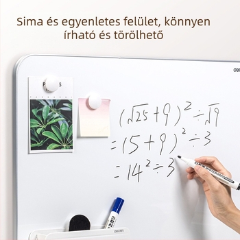 Deli 50026 Keskeny keretű fehér tábla, mágneses, függő írófelület irodába, 900×600 mm