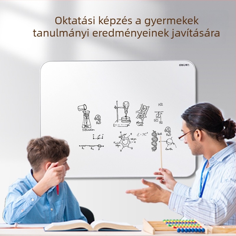 Deli 50026 Keskeny keretű fehér tábla, mágneses, függő írófelület irodába, 900×600 mm