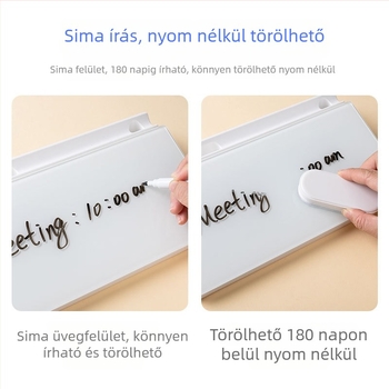 Asztali edzett üvegből készült fehértábla – irodai jegyzet- és üzenettábla, törölhető