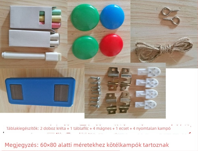 Masszív fa keretű, retro mágneses krétatábla, felakasztható – otthon, gyerekek oktatására és üzleti reklámhoz, kreatív krétatábla