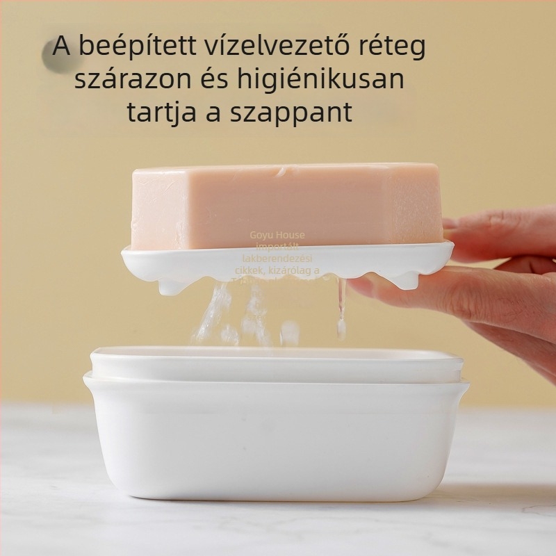 Hordozható zárható szappan doboz fedéllel, lefolyó dizájn utazáshoz és fürdőszobához