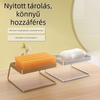 Fúrás nélküli rozsdamentes acél szappantároló, falra szerelhető vagy asztali felületekre helyezhető, drenázs funkcióval