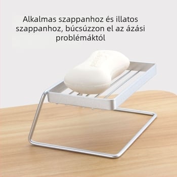 Fúrás nélküli rozsdamentes acél szappantároló, falra szerelhető vagy asztali felületekre helyezhető, drenázs funkcióval