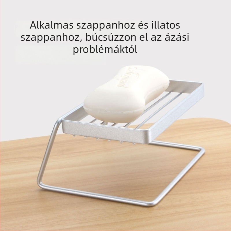Fúrás nélküli rozsdamentes acél szappantároló, falra szerelhető vagy asztali felületekre helyezhető, drenázs funkcióval