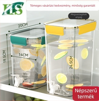 3.5L jégvizes kanna csappal a hűtőhöz, gyümölcs-tea és citromos vízhez, hideg áztató üveg