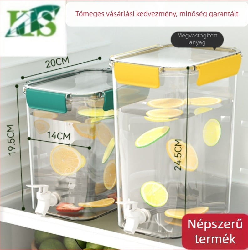 3.5L jégvizes kanna csappal a hűtőhöz, gyümölcs-tea és citromos vízhez, hideg áztató üveg