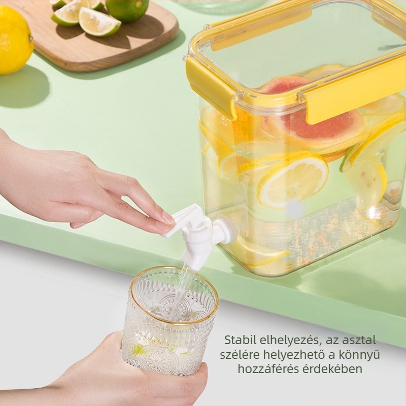 3.5L jégvizes kanna csappal a hűtőhöz, gyümölcs-tea és citromos vízhez, hideg áztató üveg