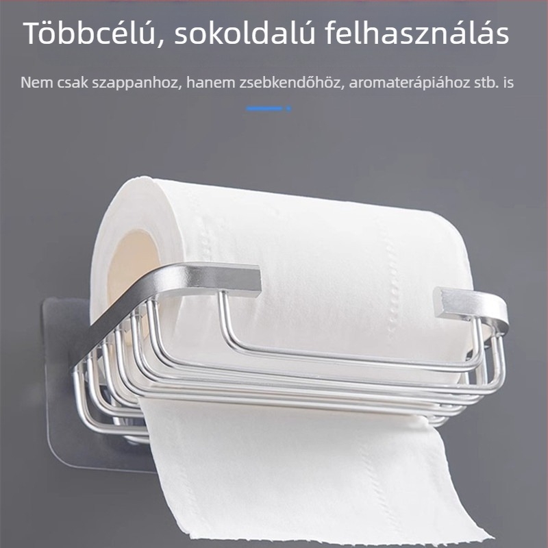 Fúrás nélküli falra szerelhető szappantartó – űr-alumínium anyagból, fürdőszobához