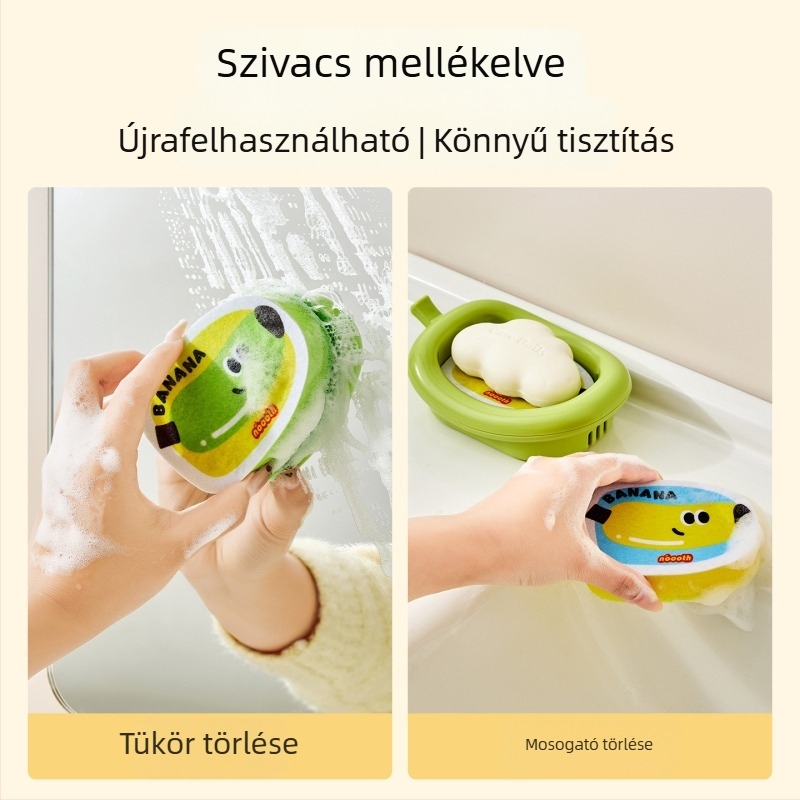 Szappantároló doboz drenázsos és beépített szivaccsal az arc tisztításához, fürdőszobai pulton használható tároló