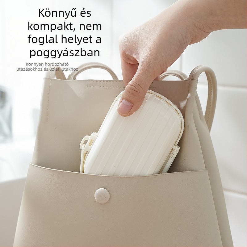 Új kreatív cipzáras szappantartó, dupla leeresztéssel, hordozható négyzetes alakú fedéllel, utazáshoz szivárgásmentes