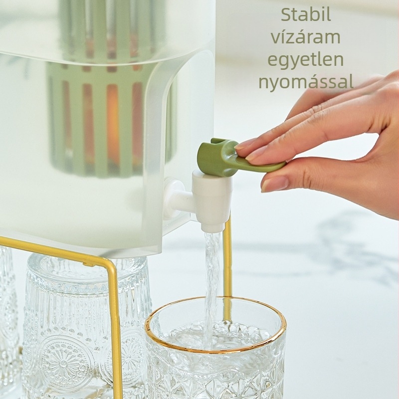 Otthoni 3,9 L-es hidegvíz üveg csappal, nagy kapacitású gyümölcstea adagoló, nyári dizájn a hűtőhöz