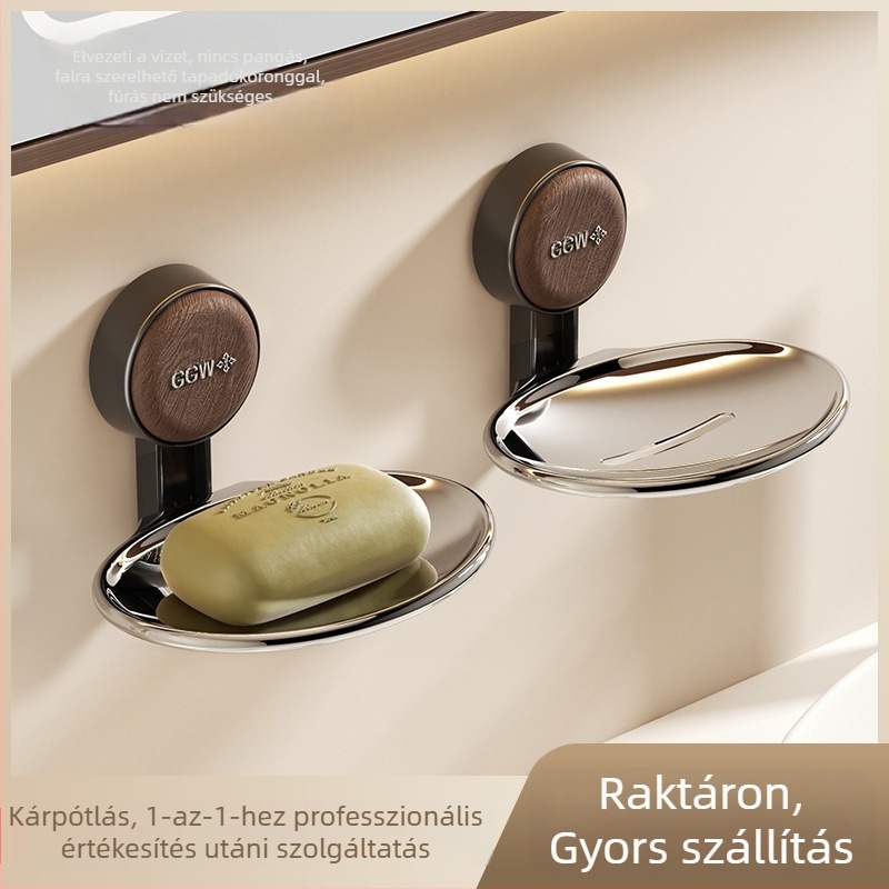 Falra szerelhető szappontartó szívócsésével, fúrás nélkül, lefolyóval