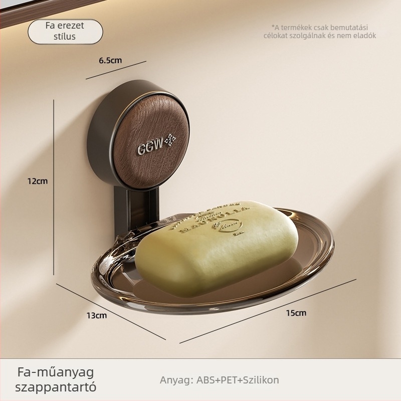 Falra szerelhető szappontartó szívócsésével, fúrás nélkül, lefolyóval