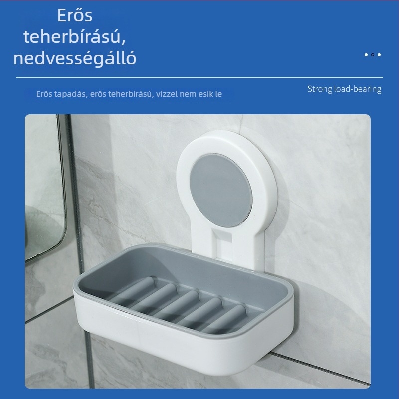 Fúrás nélküli falra szerelhető szappontartó, lefolyóval, dupla szappantartó, kézműves szappan készleten