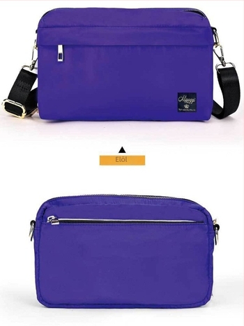 Közepes méretű, egyszínű női négyzet alakú crossbody táska, cipzárral, poliészterből, városi egyszerű stílus
