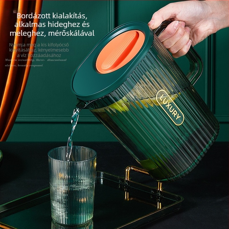 Háztartási hidegvíz-palack készlet, vastag falú, ellenálló a magas hőmérsékletnek, nagy kapacitás, átlátható, pohárkészlet