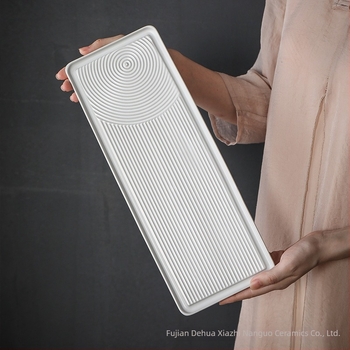 Modern kerámia teás tálca száraz főzethez, minimalist design, kettős használat, kis méret