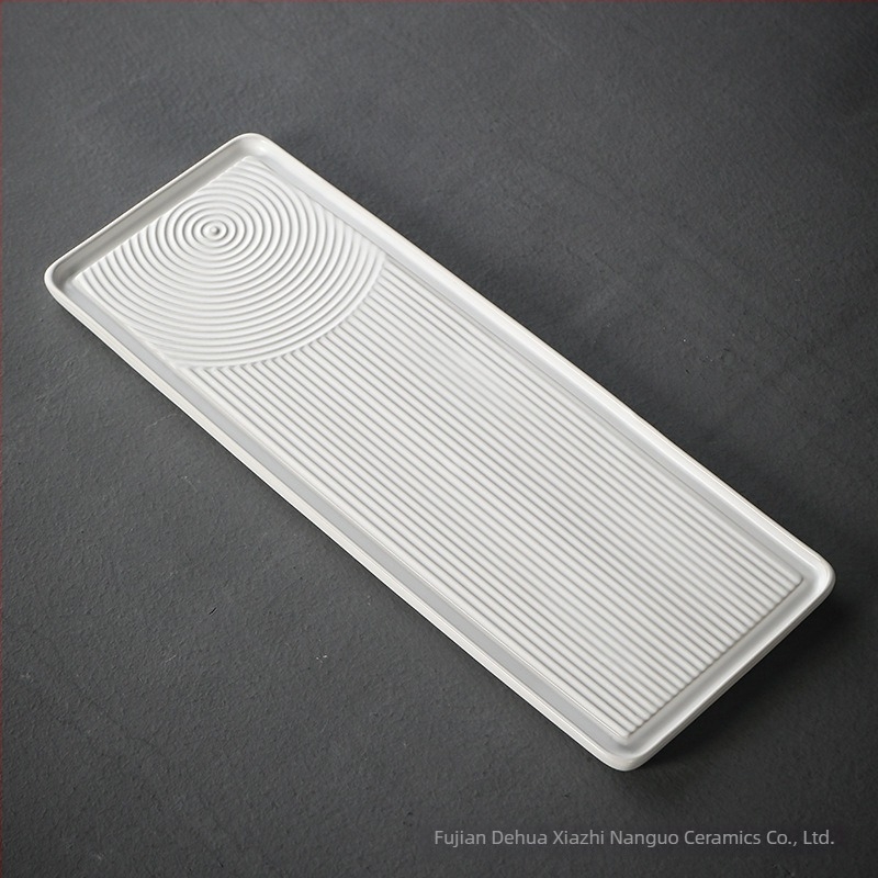 Modern kerámia teás tálca száraz főzethez, minimalist design, kettős használat, kis méret
