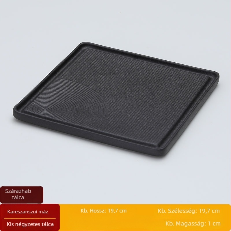 Modern kerámia teás tálca száraz főzethez, minimalist design, kettős használat, kis méret