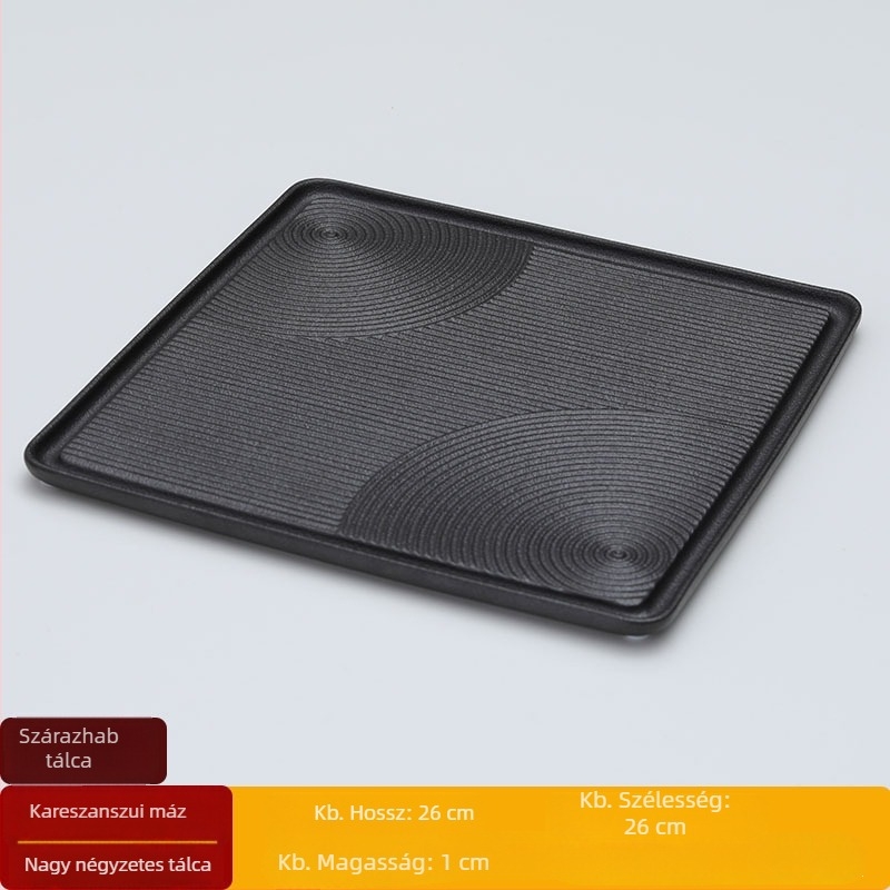 Modern kerámia teás tálca száraz főzethez, minimalist design, kettős használat, kis méret