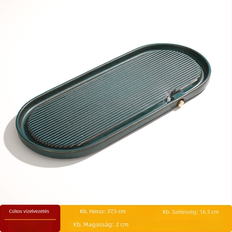 Modern kerámia teás tálca száraz főzethez, minimalist design, kettős használat, kis méret