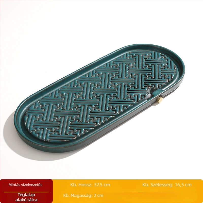 Modern kerámia teás tálca száraz főzethez, minimalist design, kettős használat, kis méret