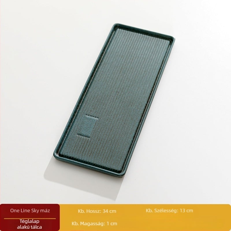 Modern kerámia teás tálca száraz főzethez, minimalist design, kettős használat, kis méret