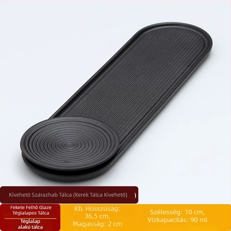 Modern kerámia teás tálca száraz főzethez, minimalist design, kettős használat, kis méret