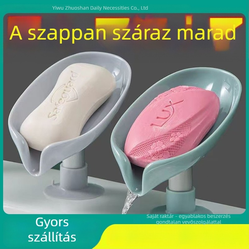 Lótusz alakú szappantartó drenázs állvánnyal és szívókoronggal, fúrás nélkül, függőleges mosdó-tároló