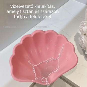 Kagyló formájú szappantartó leeresztéssel a fürdőszobába
