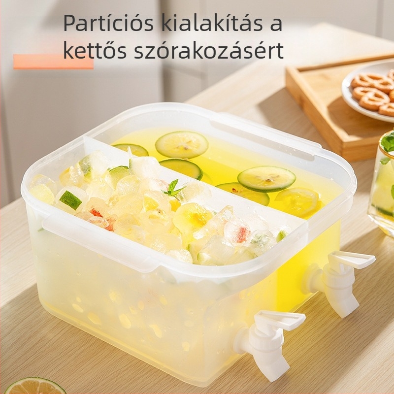 5 literes kétkamrás hidegvíz kancsó szűrővel és csappal, otthoni használatra, nagy kapacitás gyümölcstea és italok számára