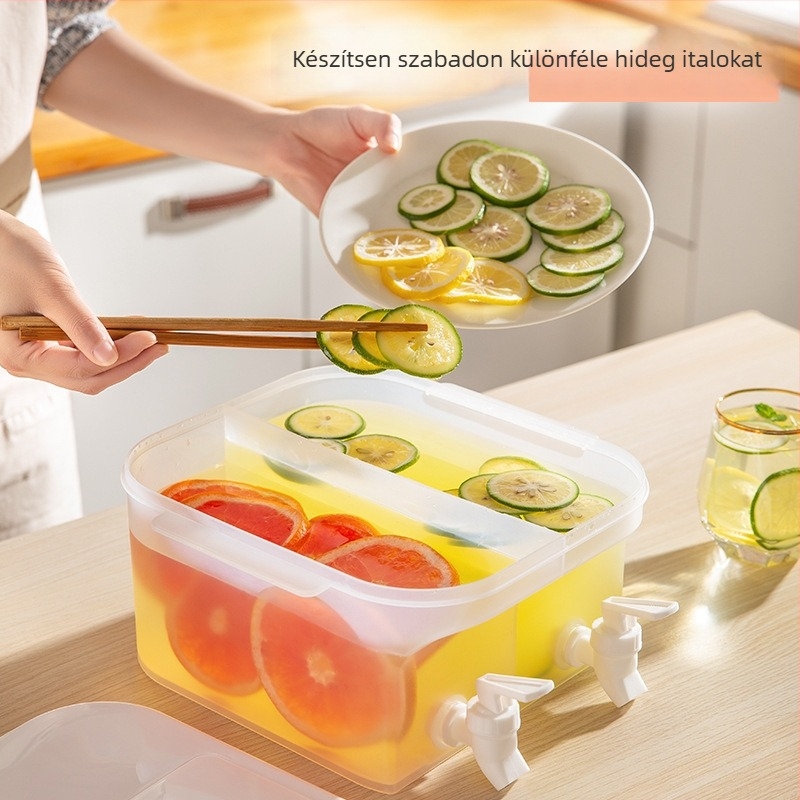 5 literes kétkamrás hidegvíz kancsó szűrővel és csappal, otthoni használatra, nagy kapacitás gyümölcstea és italok számára