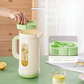 Hideg víz-kancsó üveg pohár tea–víz elválasztóval, háztartási használatra, hordozható, hőálló boroszilikát üveg