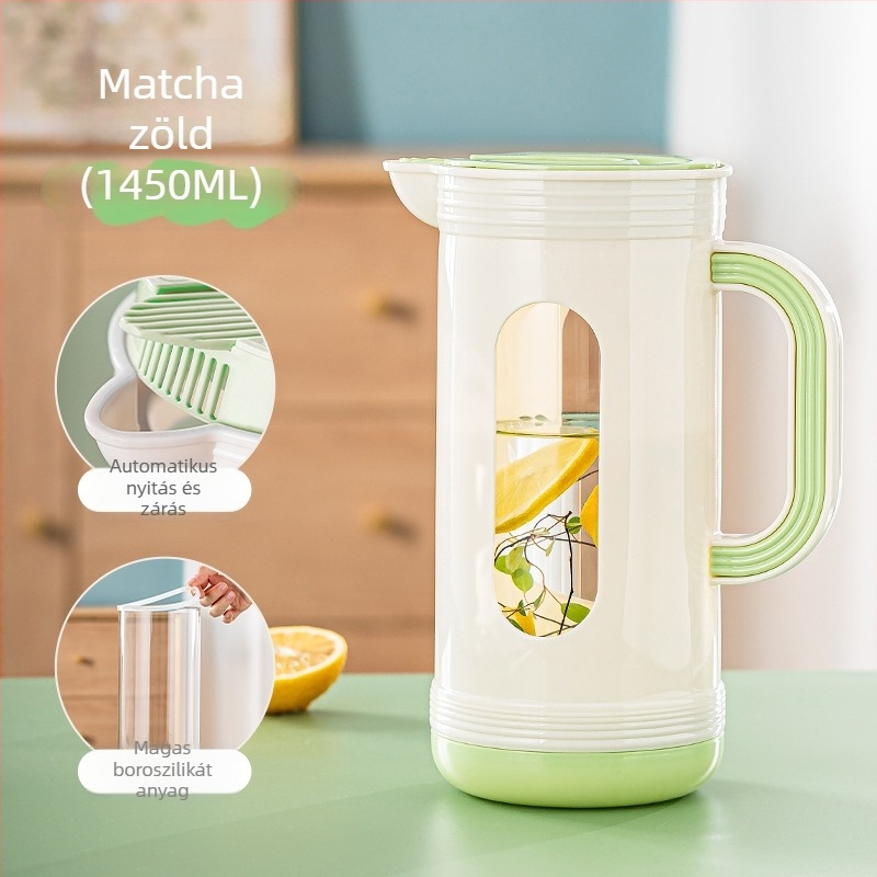 Hideg víz-kancsó üveg pohár tea–víz elválasztóval, háztartási használatra, hordozható, hőálló boroszilikát üveg