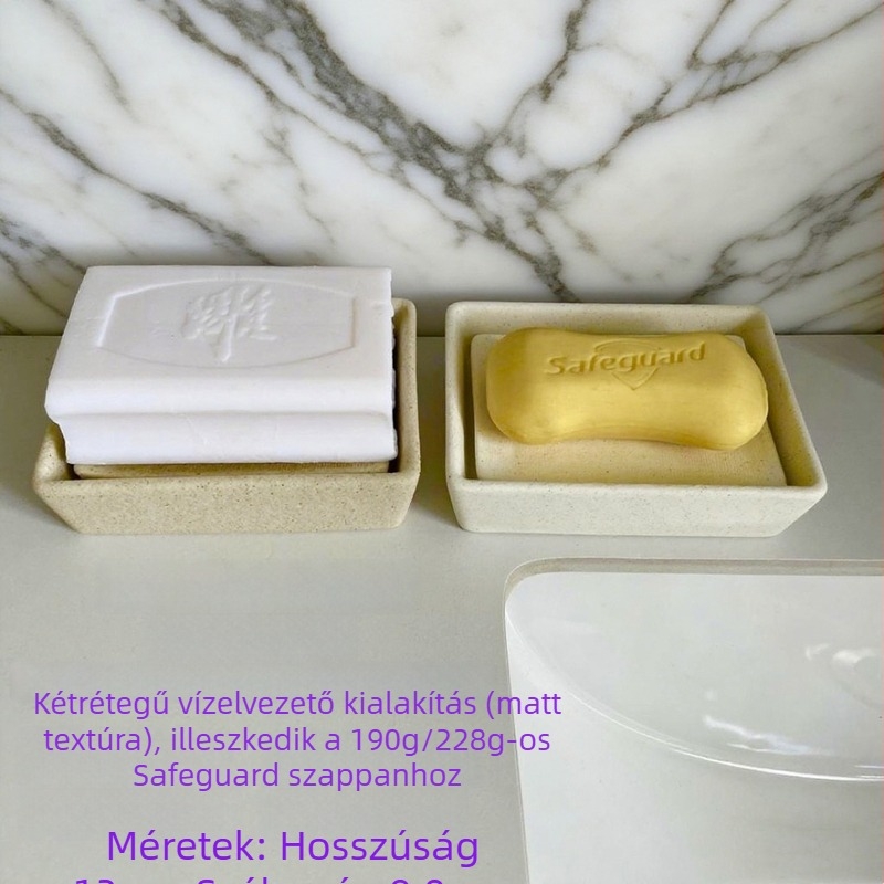 Kétszintes kerámia szappanadagoló tál Wabi-Sabi stílusban, vízgyűjtő funkcióval, ideális szállodák, panziók és otthoni használatra; befogad egy kis mosószappant