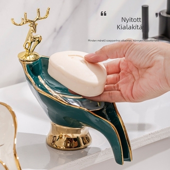Kerámiás szappantartó csepegtetővel fürdőszobába – egyedi, elegáns tárolópolc